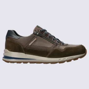 Baskets Mephisto, baskets basses confort homme en cuir lisse marron | Igert Chaussure&Maroquinerie
