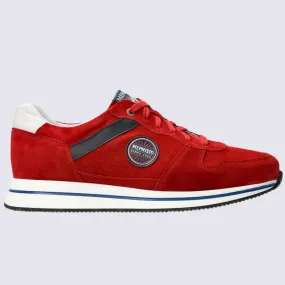 Baskets Mephisto, baskets basses confort homme en cuir velours rouge | Igert Chaussure&Maroquinerie