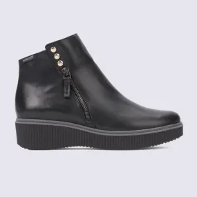 Bottines compensées Mephisto en cuir lisse noir I Igert Chausseur & Maroquinier Dannemarie