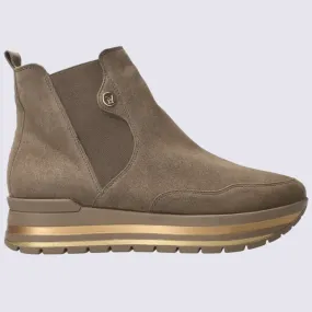 Bottines Mephisto, bottines tendance femme en cuir velours marron | Igert Chaussures&Maroquinerie