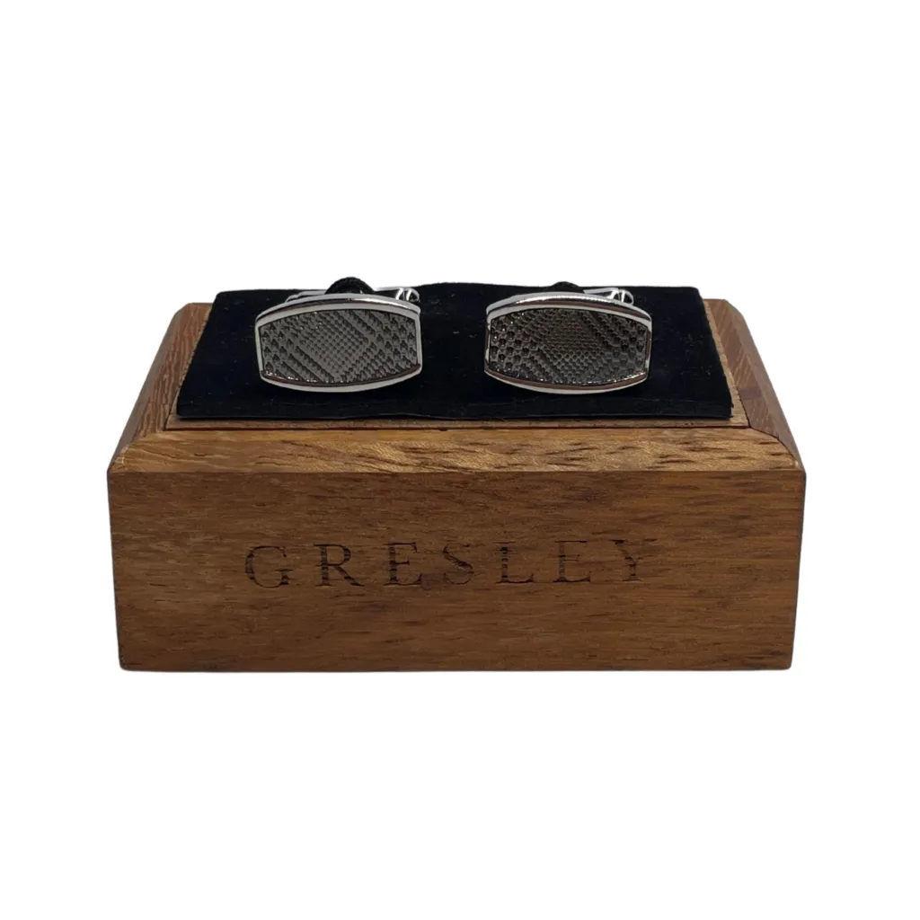 Boutons de manchettes ovale noire - GRESLEY