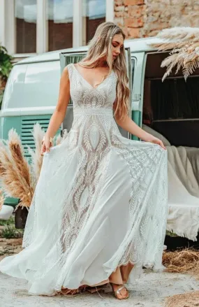 Robe Longue Blanche Bohème