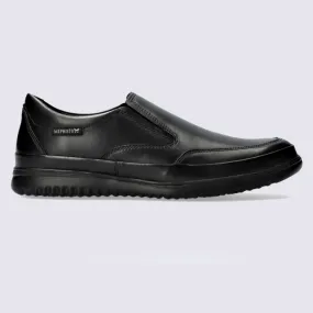 Slip-on Mephisto, chaussures à enfiler homme en cuir lisse noir | Igert Chaussures&Maroquinerie